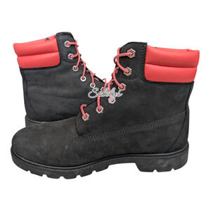 Timberland Linden Woods 6" Inch Waterproof Black Pink Nubuck Leather Boot 8.5